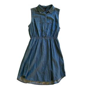 Forever 21 Denim Collared Tank Dress Size Small